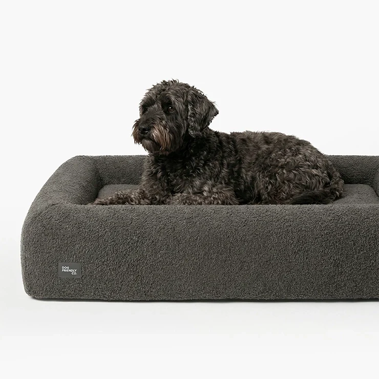 Premium Orthopedic Memory Foam Dog Bed - Brown Bouclé (Large) - Image 2